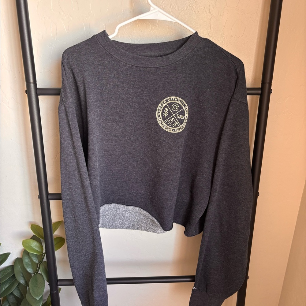 Colorado Blue Cropped Sweatshirt with Logo